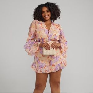 Fashion To Figure Women’s Ruffle Detail Floral Romper Size 2